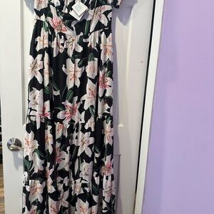 Floral Black Maxi Dress